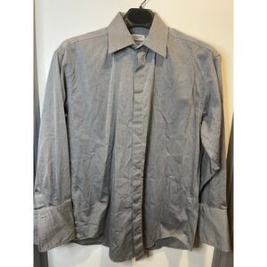 Claiborne Luxe Mens Button Up Shirt Size L (Gray)